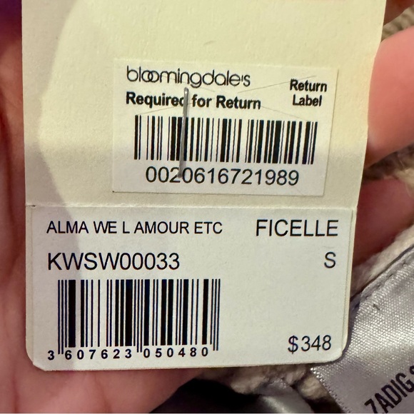 NWT ZADIG AND VOLTAIRE Beige
Merino Wool Alma L'Amour Oversized Sweater Size Sm - Picture 8 of 10